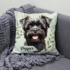 Névvel kérhető - Fekete Affenpinscher portré mintás párna