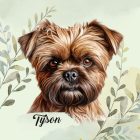 Névvel kérhető - Barna Affenpinscher portré mintás párna