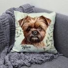 Névvel kérhető - Barna Affenpinscher portré mintás párna