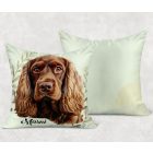 Névvel kérhető - Barna Amerikai cocker spániel portré mintás párna