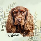 Névvel kérhető - Barna Amerikai cocker spániel portré mintás párna