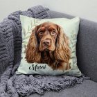 Névvel kérhető - Barna Amerikai cocker spániel portré mintás párna