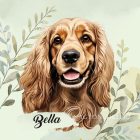 Névvel kérhető - Cser Amerikai cocker spániel portré mintás párna