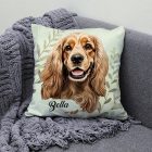 Névvel kérhető - Cser Amerikai cocker spániel portré mintás párna
