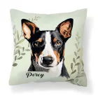 Névvel kérhető - Trikolor Basenji portré mintás párna