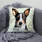 Névvel kérhető - Trikolor Basenji portré mintás párna