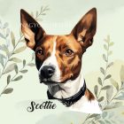 Névvel kérhető - Barna Basenji portré mintás párna