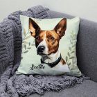 Névvel kérhető - Barna Basenji portré mintás párna