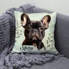 Névvel kérhető - Fekete francia bulldog portré mintás párna