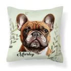 Névvel kérhető - Barna francia bulldog portré mintás párna
