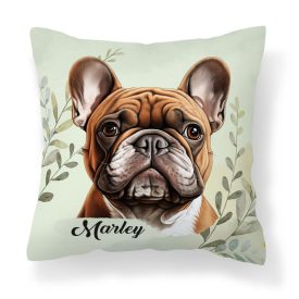   Névvel kérhető - Barna francia bulldog portré mintás párna