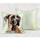 Névvel kérhető - Barna (dán) német dog portré mintás párna