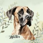 Névvel kérhető - Barna (dán) német dog portré mintás párna