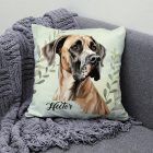 Névvel kérhető - Barna (dán) német dog portré mintás párna