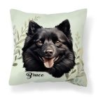 Névvel kérhető - Fekete Schipperke portré mintás párna