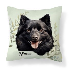 Névvel kérhető - Fekete Schipperke portré mintás párna