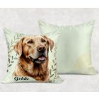 Névvel kérhető - Sárga Labrador Retriever portré mintás párna