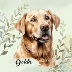 Névvel kérhető - Sárga Labrador Retriever portré mintás párna