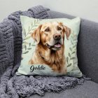 Névvel kérhető - Sárga Labrador Retriever portré mintás párna