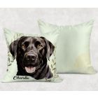 Névvel kérhető - Fekete Labrador Retriever portré mintás párna