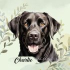 Névvel kérhető - Fekete Labrador Retriever portré mintás párna