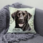 Névvel kérhető - Fekete Labrador Retriever portré mintás párna