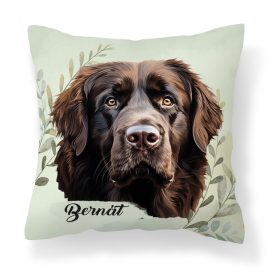   Névvel kérhető - Barna Újfundlandi portré mintás párna