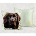 Névvel kérhető - Barna Újfundlandi portré mintás párna