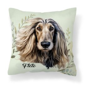   Névvel kérhető - Krémszínű Afgán agár portré mintás párna