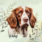 Névvel kérhető - Ír szetter portré mintás párna