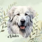 Névvel kérhető - Kuvasz portré mintás párna