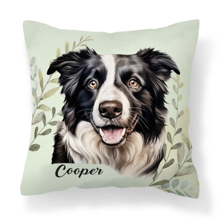 Névvel kérhető - Border Collie portré mintás párna