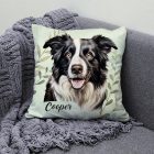 Névvel kérhető - Border Collie portré mintás párna
