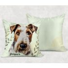 Névvel kérhető - Drótszőrű fox terrier portré mintás párna