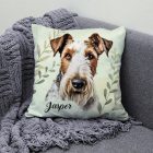 Névvel kérhető - Drótszőrű fox terrier portré mintás párna