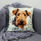 Névvel kérhető - Airedale terrier portré mintás párna