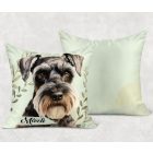 Névvel kérhető - Törpe schnauzer portré mintás párna