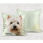 Névvel kérhető - Westie portré mintás párna