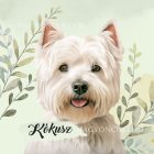 Névvel kérhető - Westie portré mintás párna