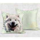 Névvel kérhető - Samoyed portré mintás párna