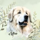 Névvel kérhető - Pireneusi hegyikutya portré mintás párna