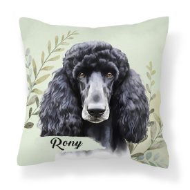   Névvel kérhető - Fekete óriás uszkár portré mintás párna