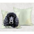 Névvel kérhető - Fekete óriás uszkár portré mintás párna