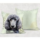 Névvel kérhető - Szürke óriás uszkár portré mintás párna