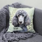 Névvel kérhető - Szürke óriás uszkár portré mintás párna