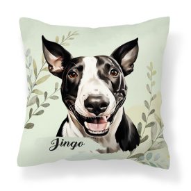   Névvel kérhető - Fekete bullterrier portré mintás párna