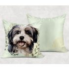 Névvel kérhető - Szürke Havanese portré mintás párna