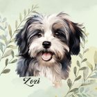 Névvel kérhető - Szürke Havanese portré mintás párna