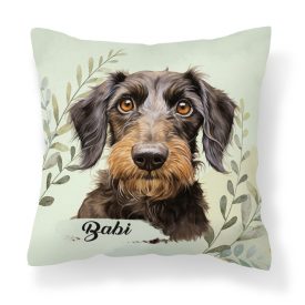   Névvel kérhető -Drótszőrű tacskó portré mintás párna