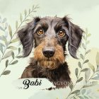 Névvel kérhető -Drótszőrű tacskó portré mintás párna